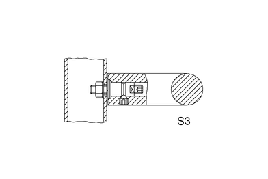 Product drawing KWS Fixing S3, 8A53 / 8B53 for Door handle