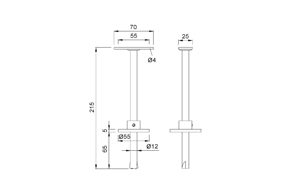 Product drawing KWS Partition support 4057