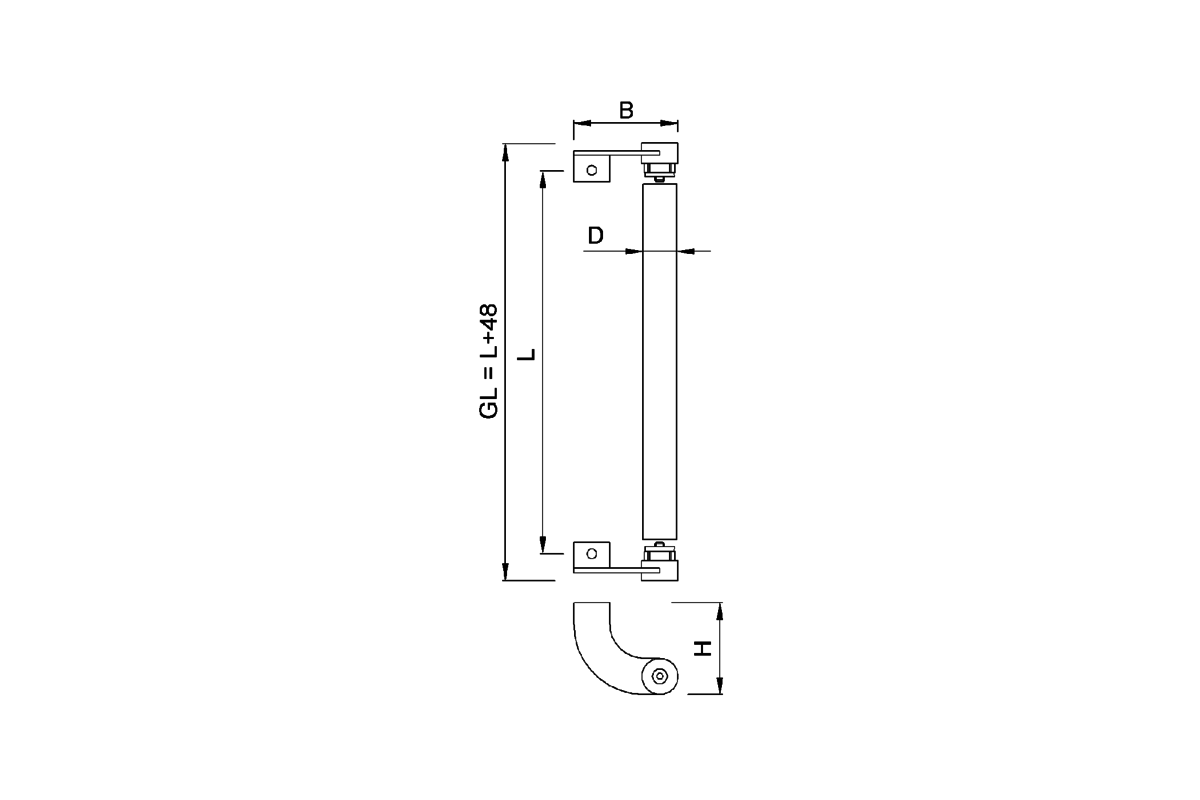 Product drawing KWS Door handle 8012 / 8382 / 8162